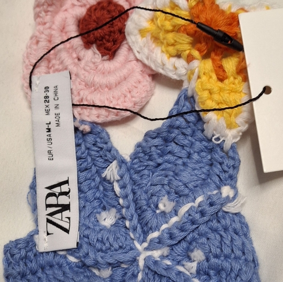 ZARA FLORAL CROCHET  CROP TOP - Picture 9 of 9